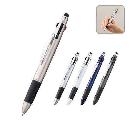 3色ボールペン タッチペン エコ素材 接触防止グッズ 便利文具 記念品 タッチペン付3色＋1色スリムペン（再生ABS）
