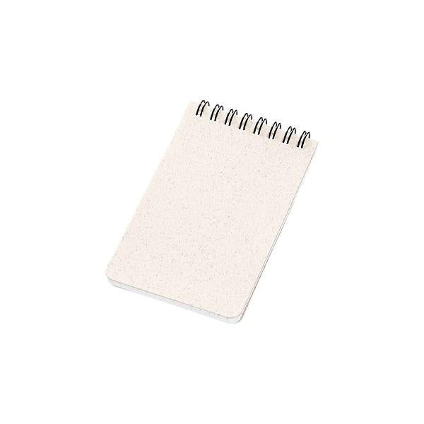 リングメモ A7 方眼線 再生紙使用 エコ文具 記念品 リサイクルA7リングメモ 麦わら配合表紙