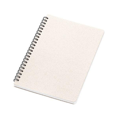 A5ノート リングノート 方眼線 再生紙使用 エコ文具 記念品 ノベルティ リサイクルA5リングノート 麦わら配合表紙