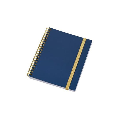 おしゃれ ノート ゴムバンド 6mm罫線 手帳風 記念品 ノベルティ ゴールドリングハンディノート
