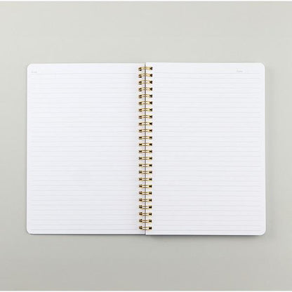 おしゃれ ノート ゴムバンド 6mm罫線 手帳風 記念品 ノベルティ ゴールドリングハンディノート