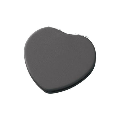 ハート型ミラー 高級感 拡大鏡付き 携帯ミラー 記念品 ノベルティ 合皮コンパクトミラー ハート