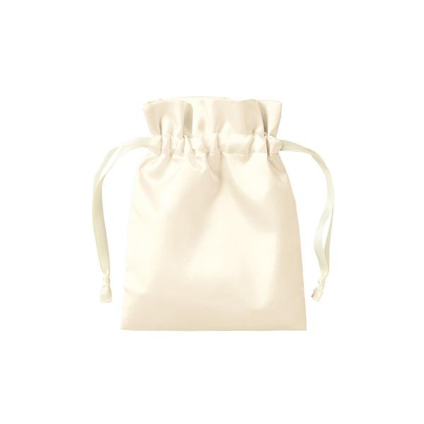 光沢サテン巾着 ギフト用巾着 ラッピング巾着 コスメ収納 小物収納 大人可愛い ノベルティ サテンフリル巾着 Sサイズ