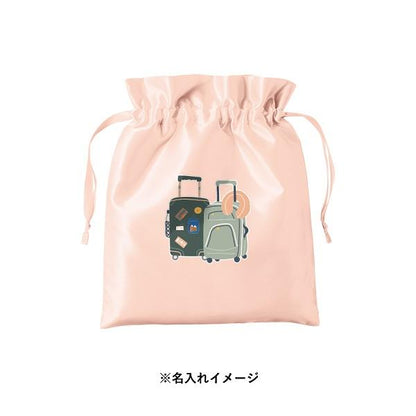 光沢サテン巾着 ギフト用巾着 ラッピング巾着 小物収納 大人可愛い ノベルティ サテンフリル巾着 Mサイズ