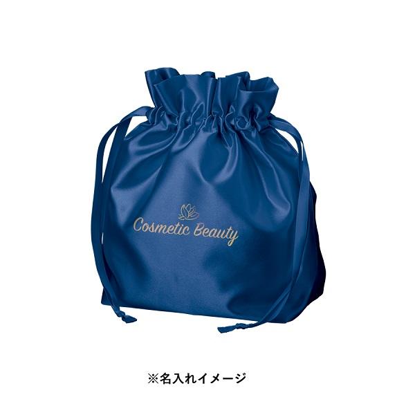 サテン巾着袋 フリル付きポーチ トラベルグッズ 小物収納 ノベルティ サテンフリルポーチ巾着