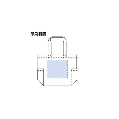 エコバッグ ポケット付 大容量 コットン マイバッグ レジャーバッグ 格安 景品 販促品 ノベルティ 小ロット 厚手キャンバスマルチトート ナイトブラック