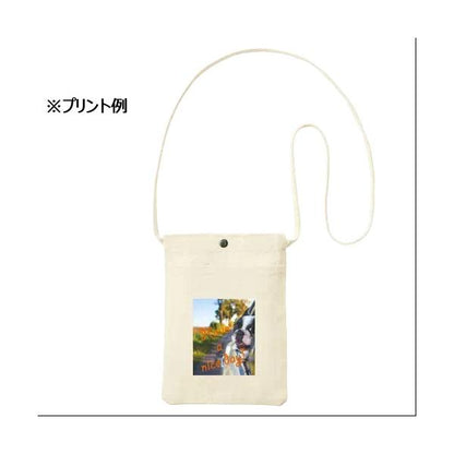 サコッシュ コットン 10オンス ポケット付き スマホショルダー サブバッグ ノベルティ キャンバスフロントポケットサコッシュ ナチュラル