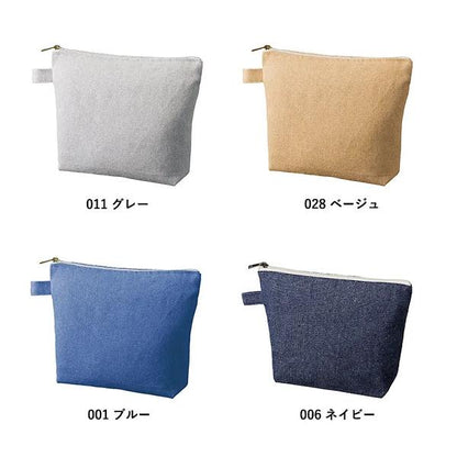 舟形ポーチ エコ素材 リサイクルコットン 小物入れ シャンブリックキャンバスデイリーポーチ Mサイズ