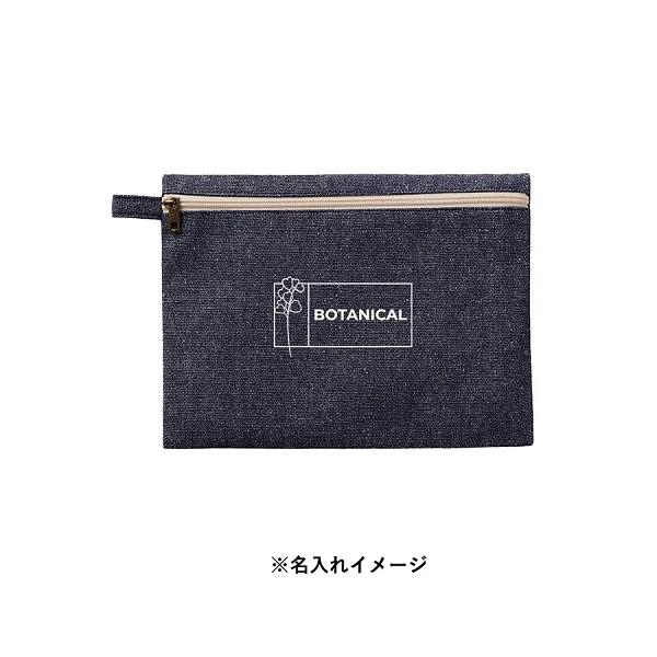 ポーチ エコ素材 リサイクルコットン 小物入れ ノベルティ 記念品 シャンブリックキャンバスフラットポーチ Lサイズ