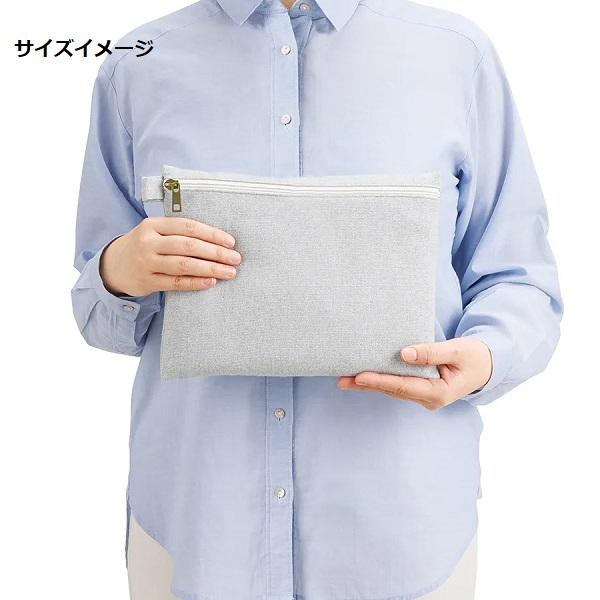 ポーチ エコ素材 リサイクルコットン 小物入れ ノベルティ 記念品 シャンブリックキャンバスフラットポーチ Lサイズ