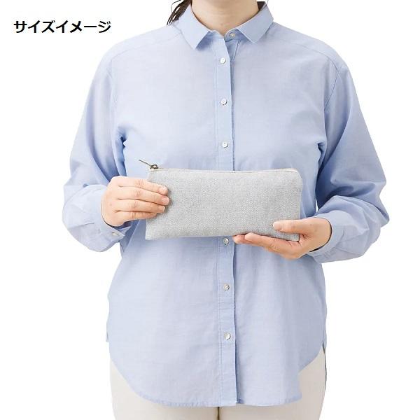 ポーチ エコ素材 リサイクルコットン ペンケース 小物入れ ノベルティ 記念品 小ロット シャンブリックキャンバスフラットポーチ ロング