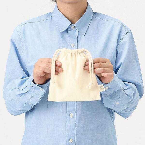巾着 オーガニックコットン SDGs 小物入れ オーガニックコットン巾着Sサイズ ナチュラル
