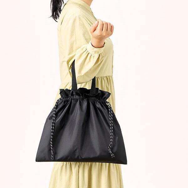 巾着バッグ リップストップ おしゃれ ギャザー巾着バッグ 男女兼用 A4対応 ノベルティ リップストップ巾着バッグ