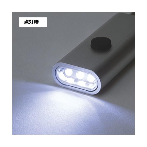 LEDライト 3灯 キーホルダー 防災グッズ ノベルティ LED３灯フラットライトキーホルダー