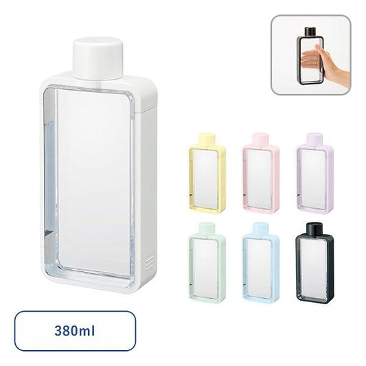 クリアボトル 380ml スクエアタイプ マイボトル 水筒 推し活グッズ ノベルティ 小ロット フレームスクエアボトル
