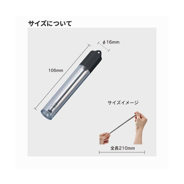 携帯用ストロー エコストロー 洗浄ブラシ付き カトラリー エコグッズ ポータブルステンレスストロー
