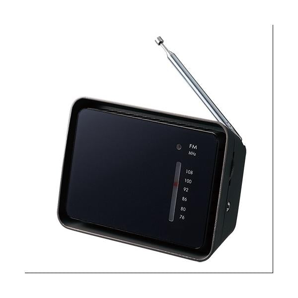 ラジオ ワイドFM コンパクトサイズ アウトドア 防災 記念品 ノベルティ 小ロット フロントパネルコンパクトラジオ