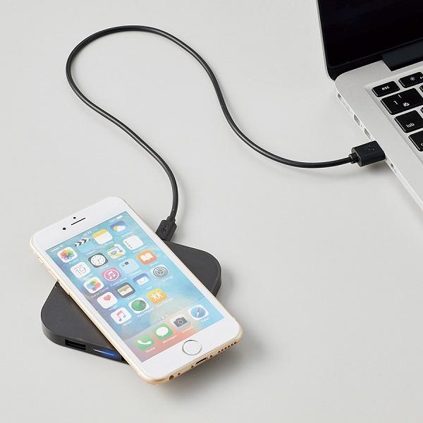 スマホ充電 5W スクエアタイプ QI規格対応 ワイヤレス充電器 ノベルティ 小ロット ワイヤレス充電器 スクエア5W
