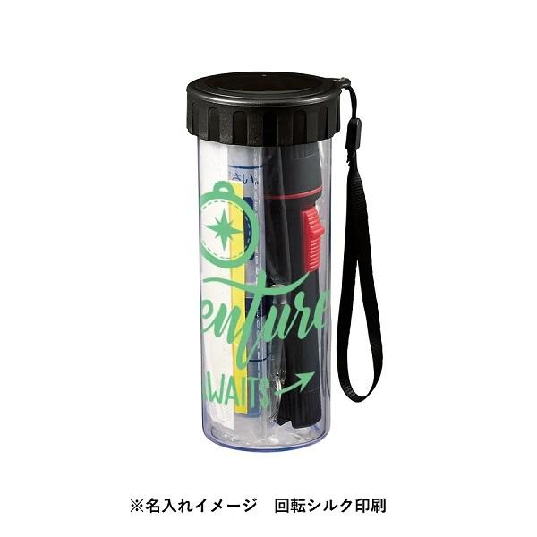 防災セット 懐中電灯 マスク ホイッスル他 備品 ノベルティ 防災緊急7点セット ボトルタイプ