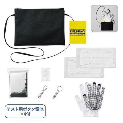 防災セット LEDライト アルミブランケット マスク 他 備品 ノベルティ 防災緊急8点セット サコッシュタイプ