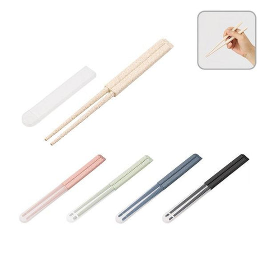 箸 ケース付 掴みやすい エコ素材 プラ削減 カトラリー 記念品 エコ箸ハーフケース バンブーファイバー入タイプ