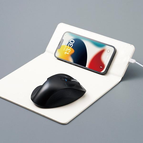 スマホ充電 ワイヤレス充電器 マウスパッド レザー エコグッズ 記念品 ノベルティ 小ロット ワイヤレス充電付レザーマウスパッド 5W