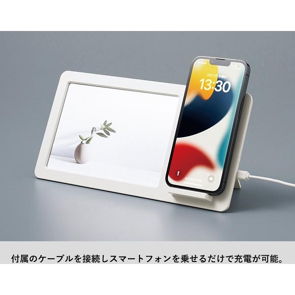スマホ充電 ワイヤレス充電器 フォトスタンド フォトフレーム 写真立て 記念品 ノベルティ 小ロット ワイヤレス充電付フォトスタンド 5W