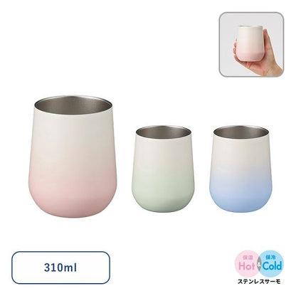 ステンレスタンブラー 缶ホルダー 310ml 保冷温 記念品 ノベルティ 小ロット グラデーションサーモラウンドタンブラー