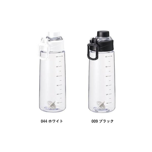 クリアボトル 目盛り付 シェイカー 水筒 680ml ノベルティ 小ロット シリコンシェイカーボール＋目盛り付ハンドルボトル セット