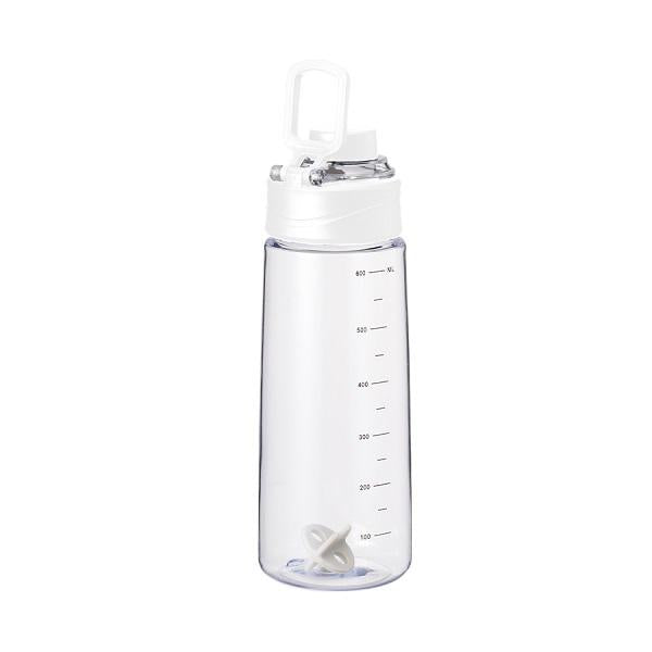 クリアボトル 目盛り付 シェイカー 水筒 680ml ノベルティ 小ロット シリコンシェイカーボール＋目盛り付ハンドルボトル セット