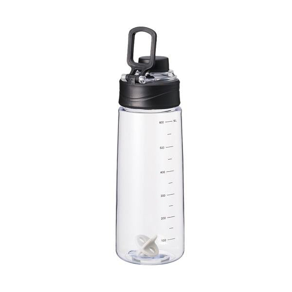 クリアボトル 目盛り付 シェイカー 水筒 680ml ノベルティ 小ロット シリコンシェイカーボール＋目盛り付ハンドルボトル セット