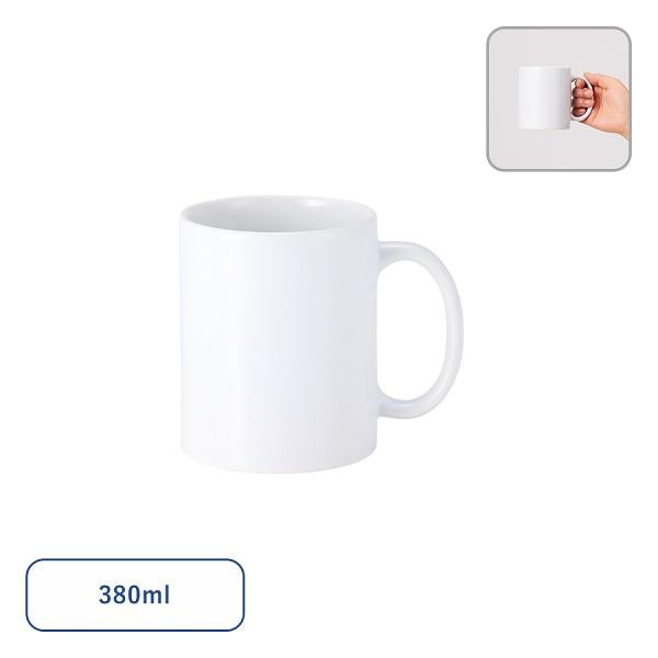 マグカップ 380ml 陶器 食器 フルカラー印刷対応 ノベルティ 小ロット 陶器マグ ストレート Lサイズ