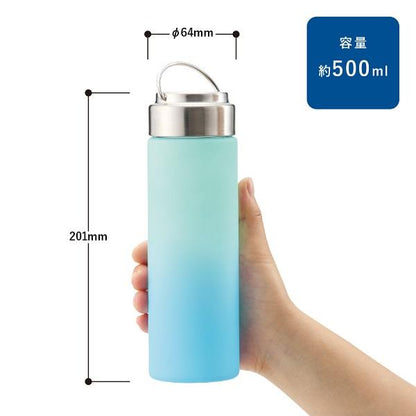 クリアボトル グラデーション ハンドル付き ボトル 水筒 軽量 500ml ノベルティ 小ロット グラデーションハンドルクリアボトル500ml