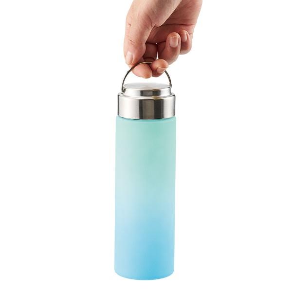 クリアボトル グラデーション ハンドル付き ボトル 水筒 軽量 500ml ノベルティ 小ロット グラデーションハンドルクリアボトル500ml