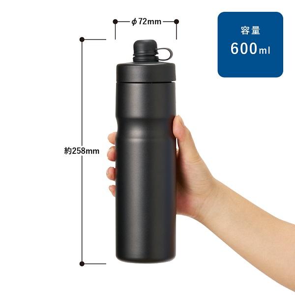ステンレス水筒 保冷専用 サイクリング ボトル スポーツ用水筒 片手で飲める ステンレスサーモスポーツボトル600ml