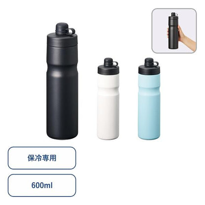 ステンレス水筒 保冷専用 サイクリング ボトル スポーツ用水筒 片手で飲める ステンレスサーモスポーツボトル600ml