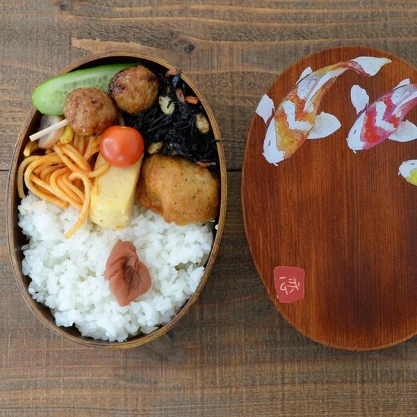 わっぱ一段弁当箱 恋（鯉）曲げワッパ わっぱ弁当箱 700ml 天然木 漆塗り 和柄