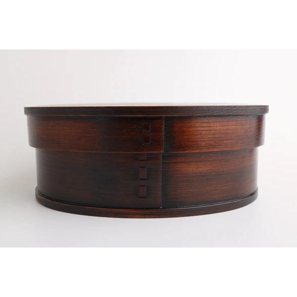 わっぱ一段弁当箱 おにぎりと梅干 曲げワッパ わっぱ弁当箱 700ml 天然木 漆塗り 和柄
